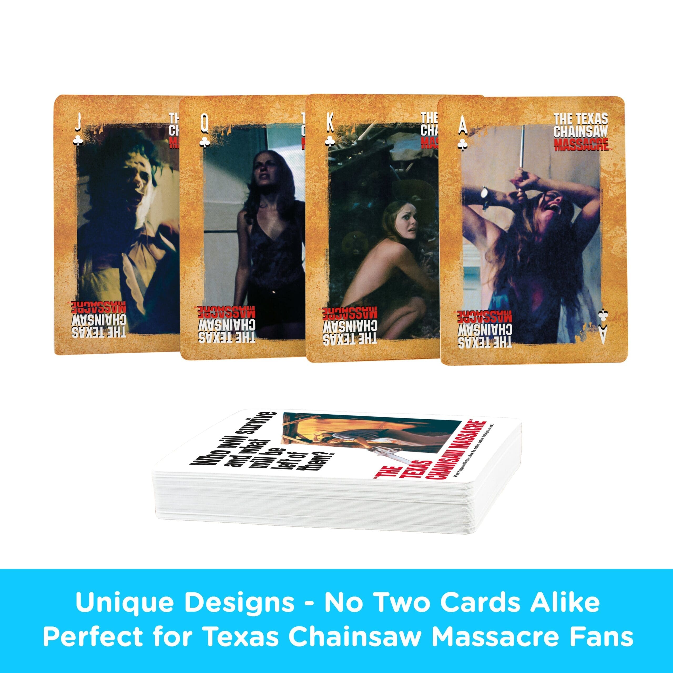 Carte Da Gioco AQUARIUS Texas Chainsaw Massacre, Mazzo A Tema TTCM, Finitura Lino, Formato Poker, Licenza Ufficiale