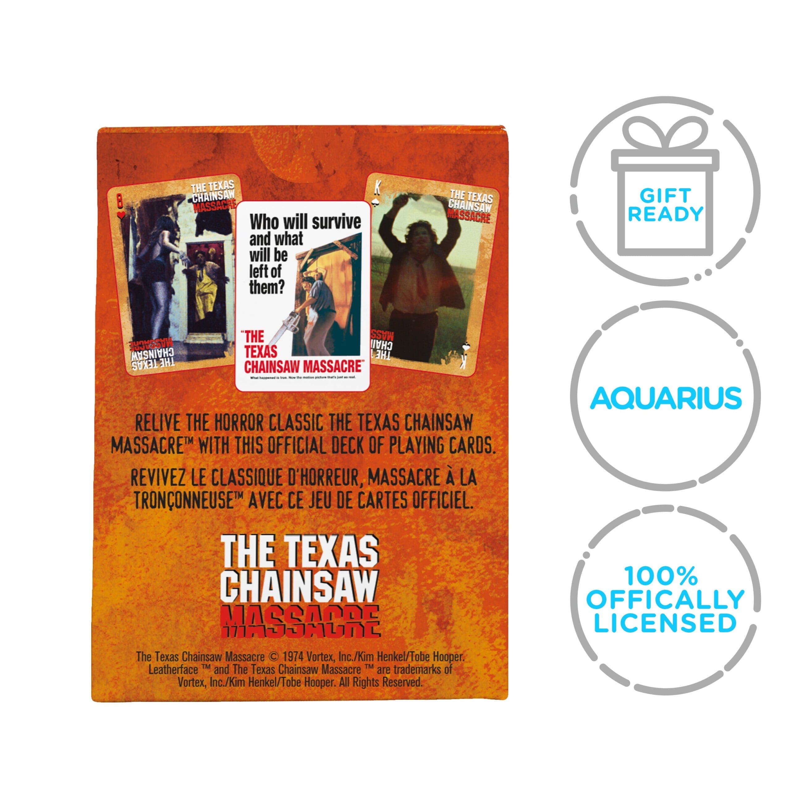 Carte Da Gioco AQUARIUS Texas Chainsaw Massacre, Mazzo A Tema TTCM, Finitura Lino, Formato Poker, Licenza Ufficiale